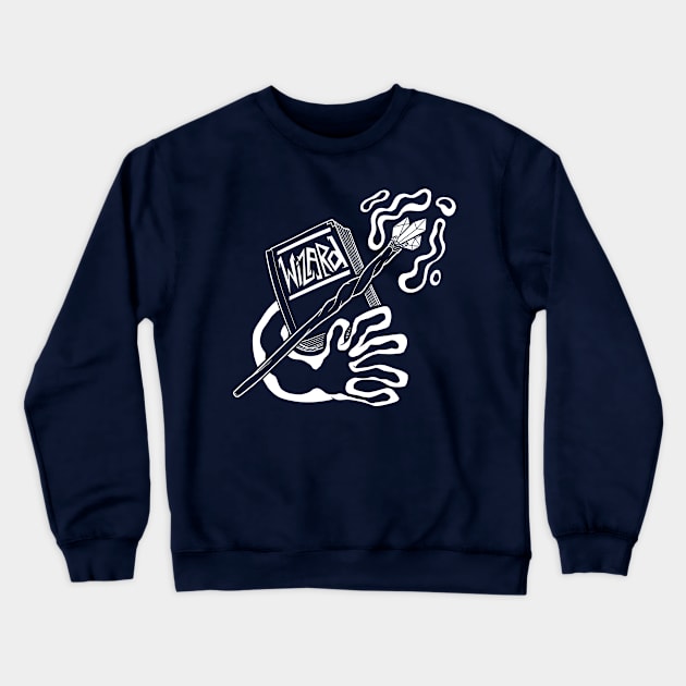 Wizard Class - White Design Crewneck Sweatshirt by CliffeArts